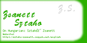 zsanett sztaho business card